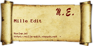 Mille Edit névjegykártya