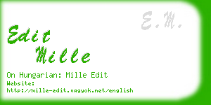 edit mille business card